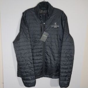 Men's Quilted Dark Blue Puffer Jacket